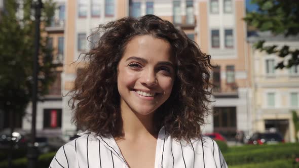 Portrait of a Happy Young Beautiful Hispanic Girl