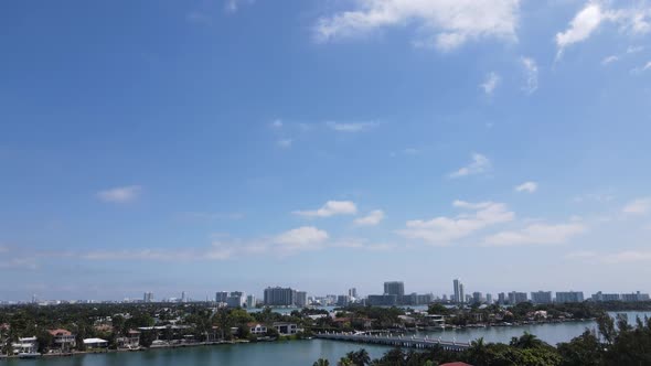 Miami Skyline From Palm Island Florida