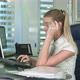 Angry Office Worker Sitting at Desk in Office - VideoHive Item for Sale