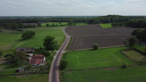 Country road at Zwiepselaan between Zwiep and Lochem in Gelderland, the Netherlands