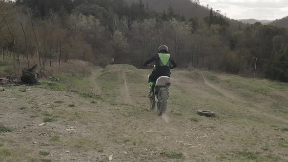 Motocross rider on a dirt track