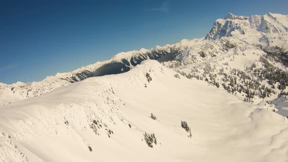 Amazing Mountain Flying Footage Helicopter Overview Mt Shuksan Cascade Range Washington State