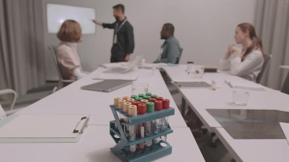 Man Making Presentation at Medical Conference