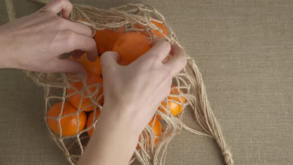 Mandarins in Net Sack