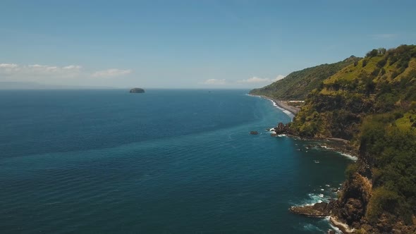 Tropical Landscape Sea Beach Mountains