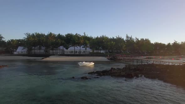 Aerial View of Coast Line of Mauritius Island