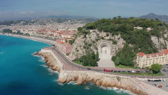 Aerial View. Nice, France Promenade, Mediterranean Sea.