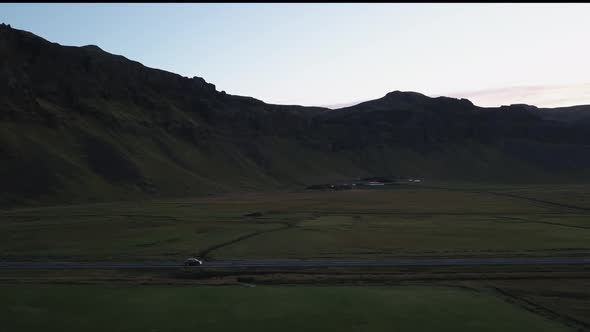 side shot of a car in iceland