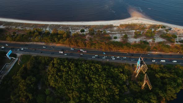 Aerial view of Selander Bridge, Dar es salaam, Tanzania