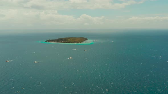 Tropical Island in the Open Sea. Sumilon Island, Philippines