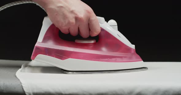 Ironing a white shirt