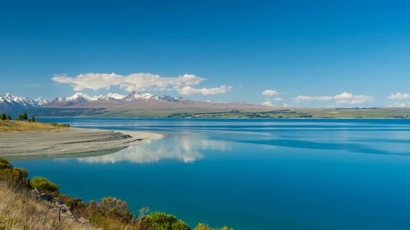 Panoramic View on Pukaki Lake New Zealand