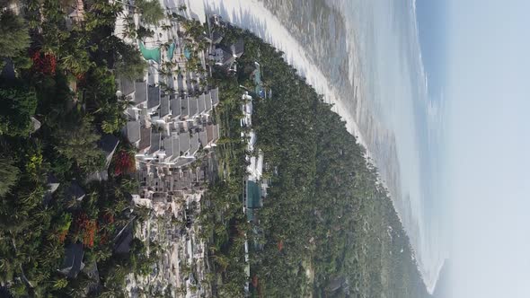 Zanzibar Tanzania  Vertical Video of Low Tide in the Ocean Near the Coast Slow Motion