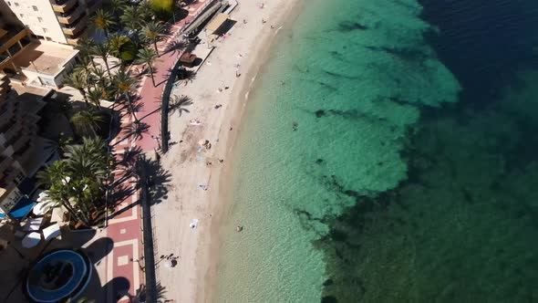 Playa de Santa Eulalia in Ibiza, Spain