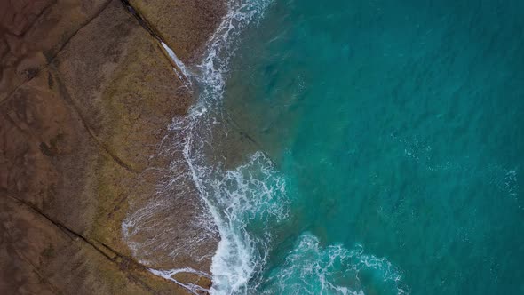 Top View of the Desert Beach on the Atlantic Ocean