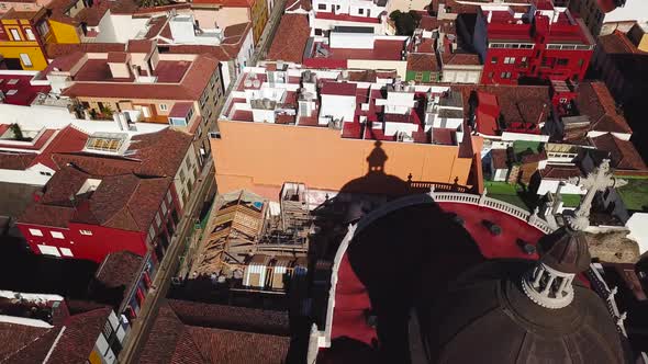 View From the Height on Cathedral and Townscape San Cristobal De La Laguna Tenerife Canary Islands