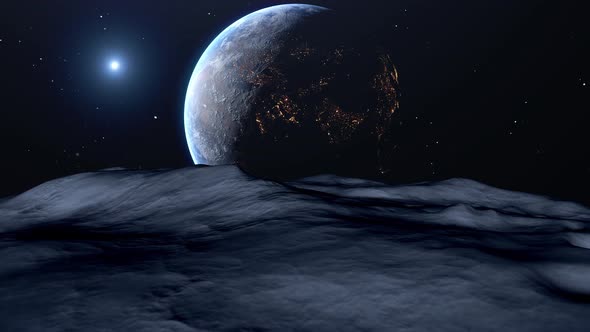 Moon and Earth