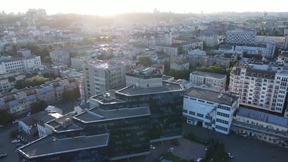 Kyiv Cityscape, Ukraine. Aerial View, Kiev. Slow Motion