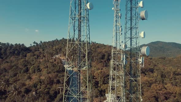 Aerial Of Telecommunication Tower