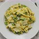 Homemade Tagliatelle Pasta with Creamy Ricotta Cheese Sauce and Asparagus Served White Ceramic Plate - VideoHive Item for Sale