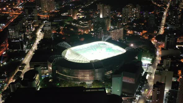 Cityscape of Sao Paulo Brazil. Stunning landscape of sports centre at downtown.