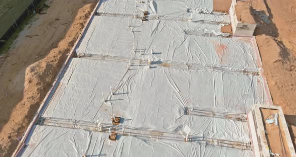 Laying in the Ground PVC Pipes Before Pouring Concrete