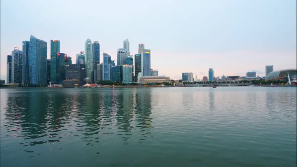 Time lapse of Building in Singapore city