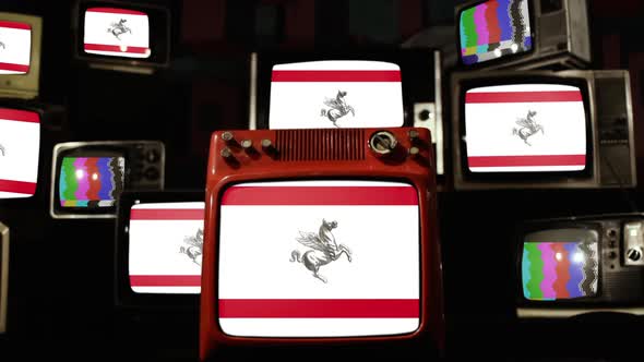 Flag Of Tuscany and Retro TVs.