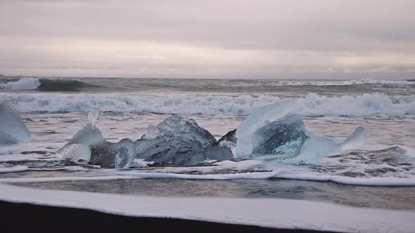 Ice Formations on Diamond Beach Iceland