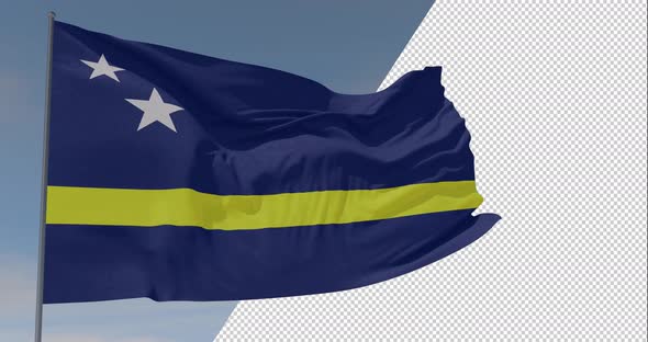 flag Curacao patriotism national freedom, seamless loop, alpha channel