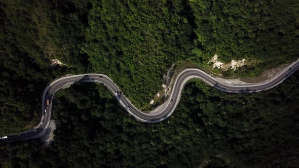 Mountain Winding Zig Zag Road