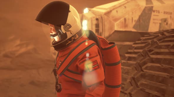 Astronaut On The Surface Of Mars