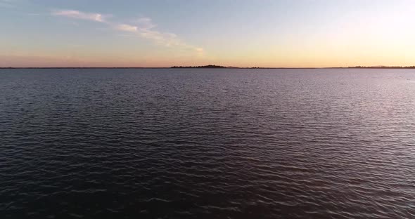 Aerial View of Drone Flying Over Beautiful Sea