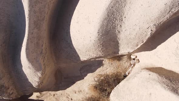 Vertical Video Cappadocia Landscape Aerial View