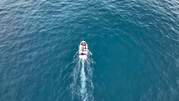 Fishing Near The Shore Sea Aerial View 4 K