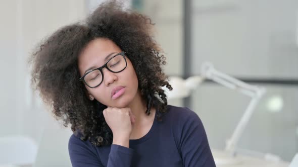 Portrait of Sleepy African Woman Taking Nap