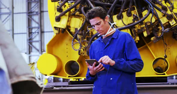 Marine Engineer Using Tablet Pc