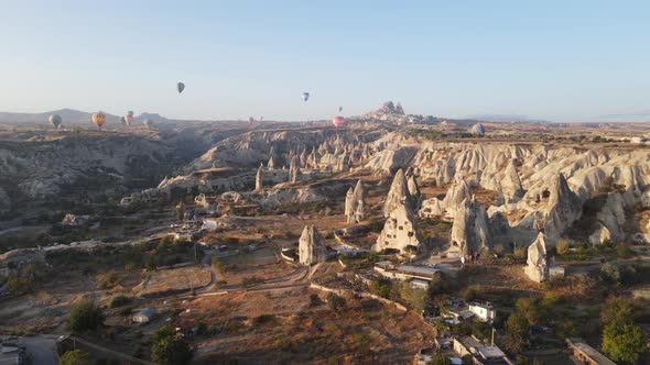 Cappadocia, Turkey : Balloons in the Sky. Aerial View