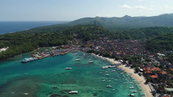 Beautiful Beach on an Island Near the Port in Summer