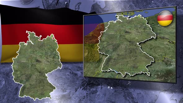 Germany Flag And Map Animation