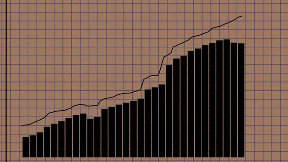 Stock price chart on the notebook page. Growth and decline dynamics.