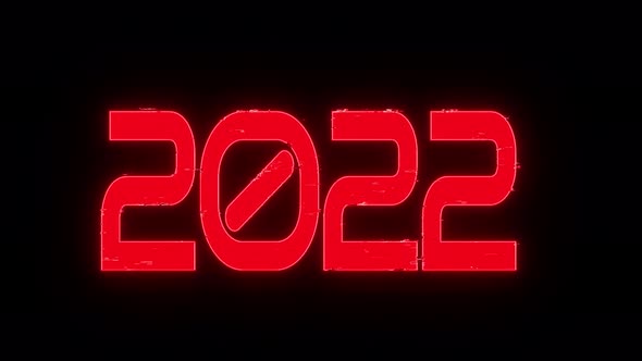 Shimmering Numbers 2022 on a Black Background