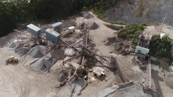 Drone Aerial View of Limestone Quarry