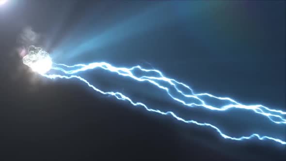 Animation Electric Discharge Strike  in black background