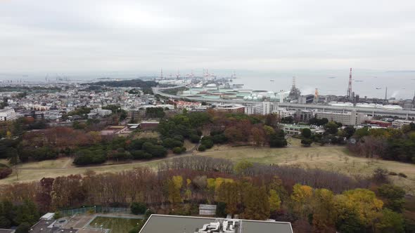 Skyline Aerial view in Yokohama