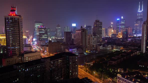 Shanghai Buildings Surround Wusong River in China Timelapse