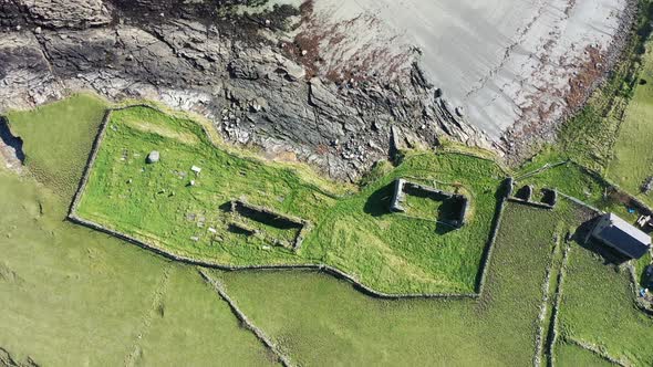 Aerial View of Inishkeel Island By Portnoo Next to the the Awarded Narin Beach in County Donegal