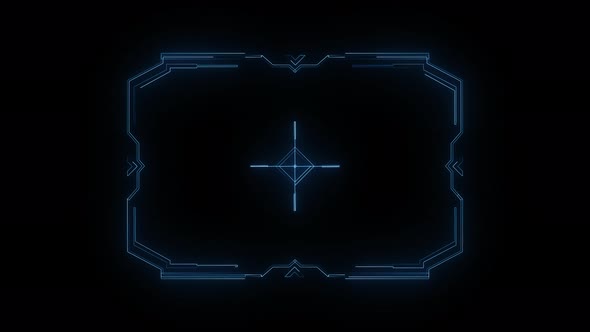 Hud Frame Digital Technology Plexus Lines, Alpha Channel alt