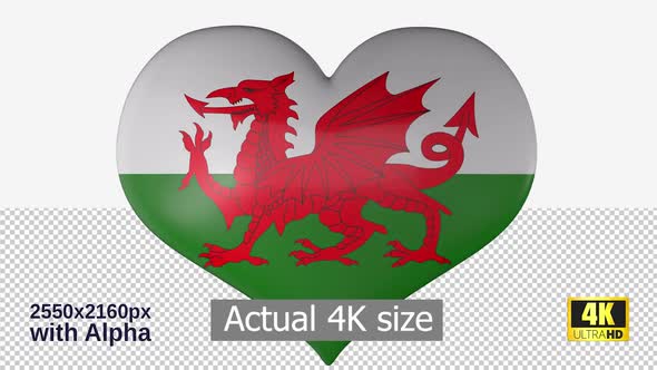 Wales Flag Heart Spinning