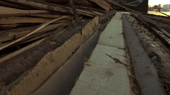 A Huge Warehouse of Wood Under the Open Sky